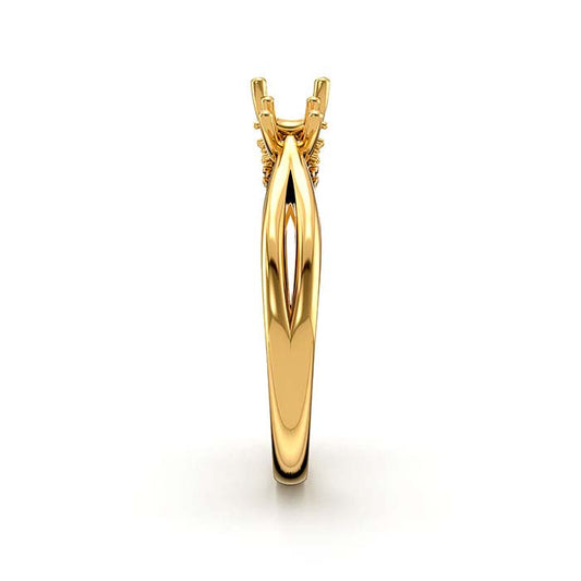 18K Yellow Gold Round Multi Stone Ring Mounting