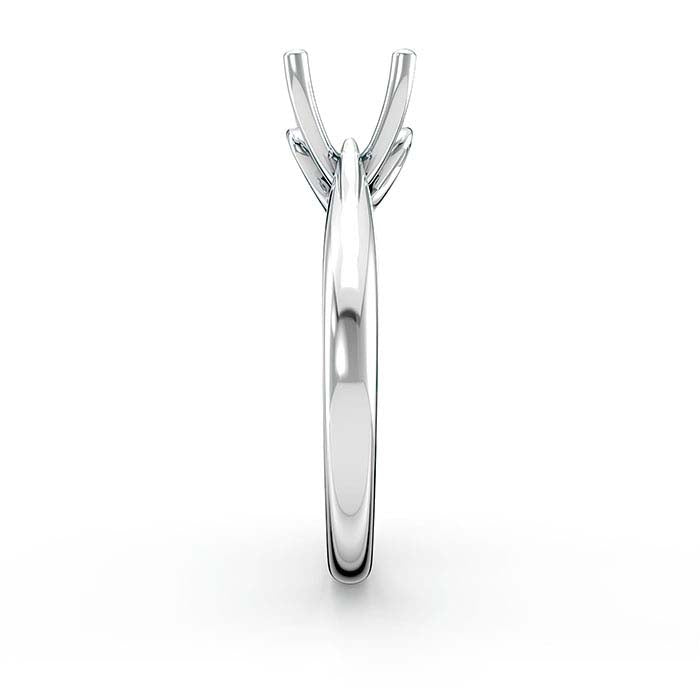 14K White Gold 8mm Round Solitaire Stone Ring Mounting