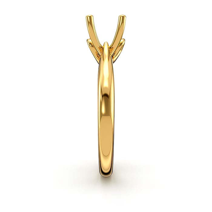 18K Yellow Gold 8mm Round Solitaire Stone Ring Mounting