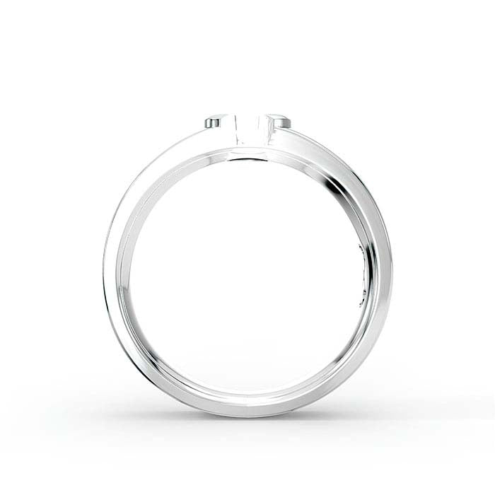 18K White Gold 5 x 4mm Oval Solitaire Stone Ring Mounting