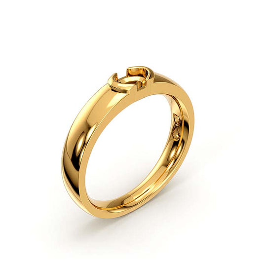 18K Yellow Gold 5 x 4mm Oval Solitaire Stone Ring Mounting