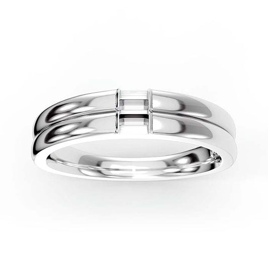 18K White Gold 3 x 2mm Baguette Stone Ring Mounting