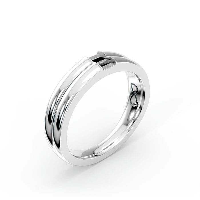 18K White Gold 3 x 2mm Baguette Stone Ring Mounting