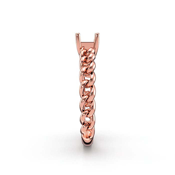 14K Rose Gold 7 x 5mm Emerald-Cut Stone Ring Mounting