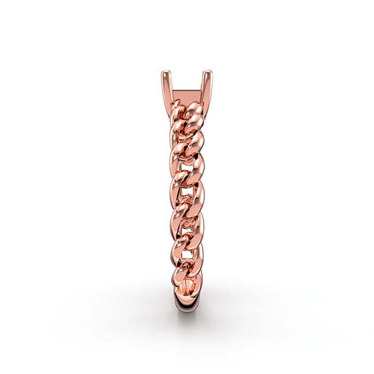 14K Rose Gold 7 x 5mm Emerald-Cut Stone Ring Mounting