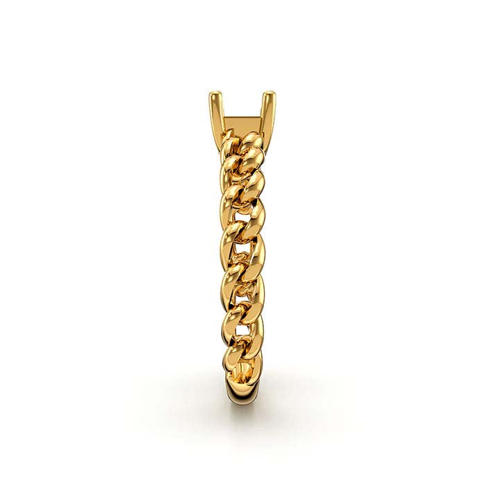 14K Yellow Gold 7 x 5mm Emerald-Cut Stone Ring Mounting