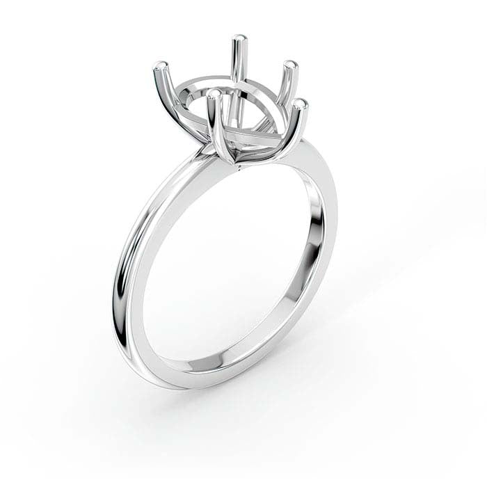 18K White Gold 12 x 7.5mm Pear Solitaire Stone Ring Mounting
