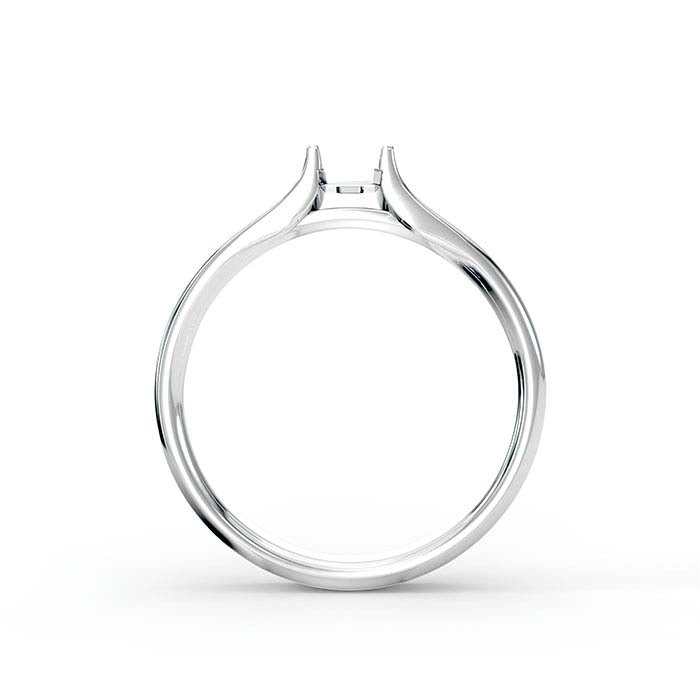 14K White Gold 5 x 4mm Emerald-Cut Stone Ring Mounting