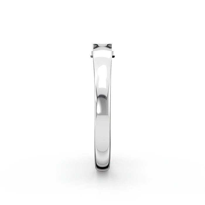 14K White Gold 5 x 4mm Emerald-Cut Stone Ring Mounting