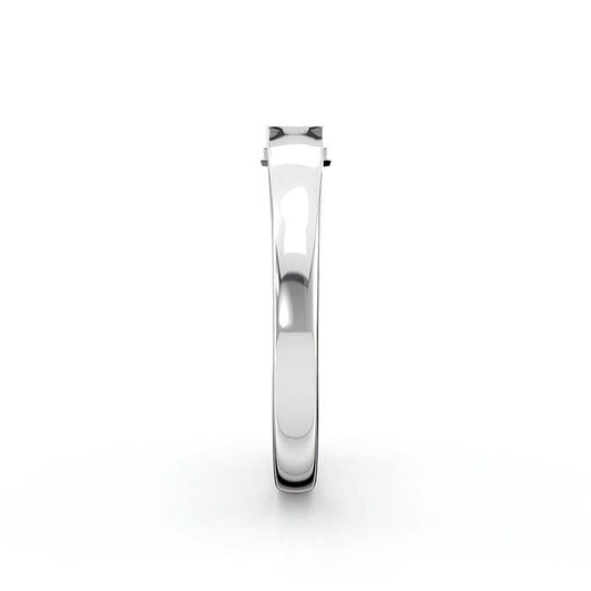 14K White Gold 5 x 4mm Emerald-Cut Stone Ring Mounting