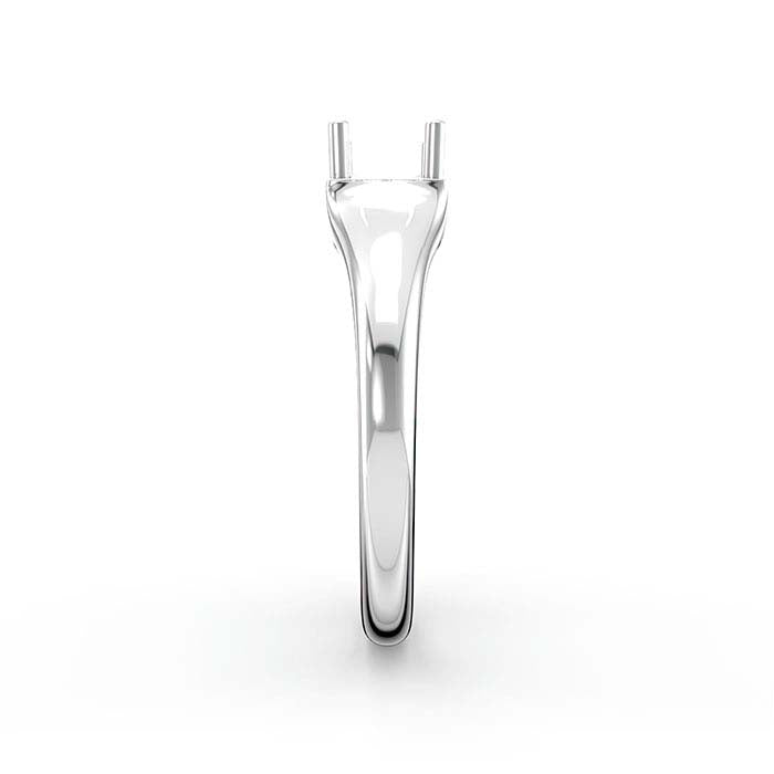 14K White Gold 4.5mm Princess Solitaire Stone Ring Mounting
