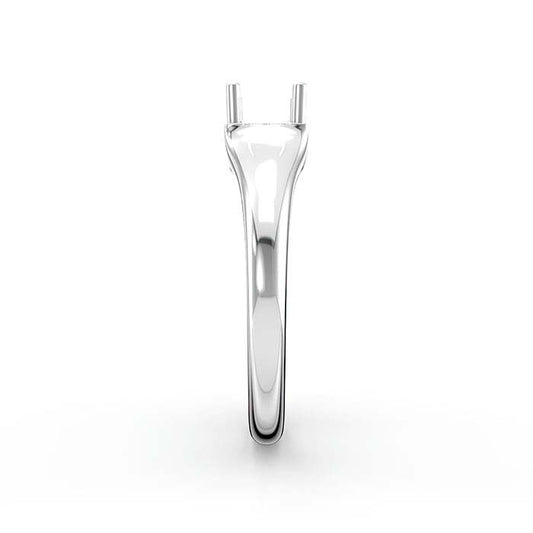 14K White Gold 4.5mm Princess Solitaire Stone Ring Mounting