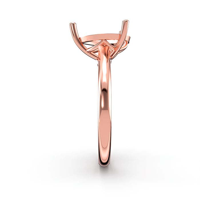 14K Rose Gold 10 x 8mm Pear Basket Solitaire Stone Ring Mounting