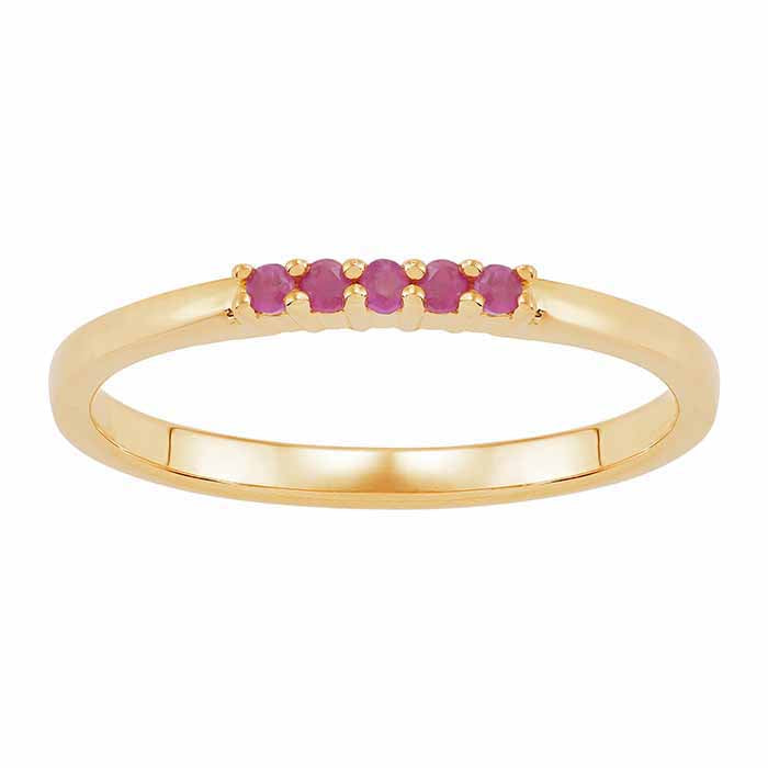 10K Yellow Gold Ruby-Set Stacking Ring