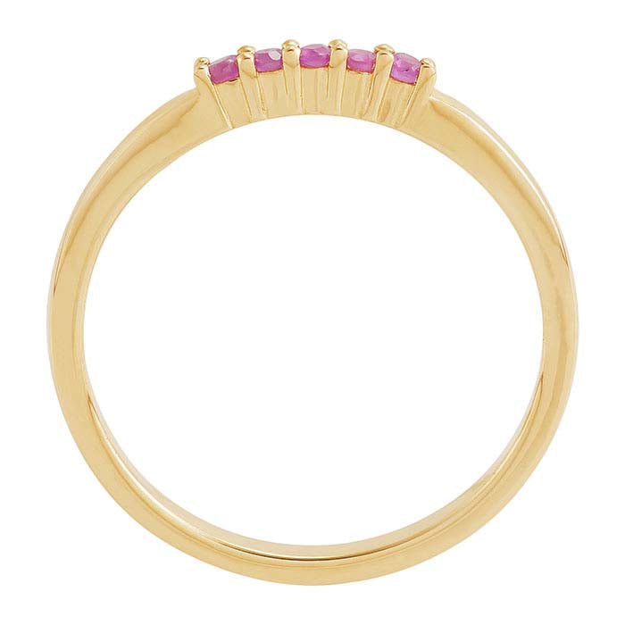 10K Yellow Gold Ruby-Set Stacking Ring