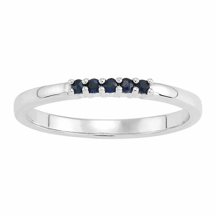 10K White Gold Sapphire-Set Stacking Ring