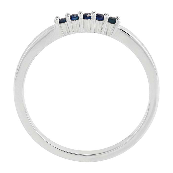 10K White Gold Sapphire-Set Stacking Ring