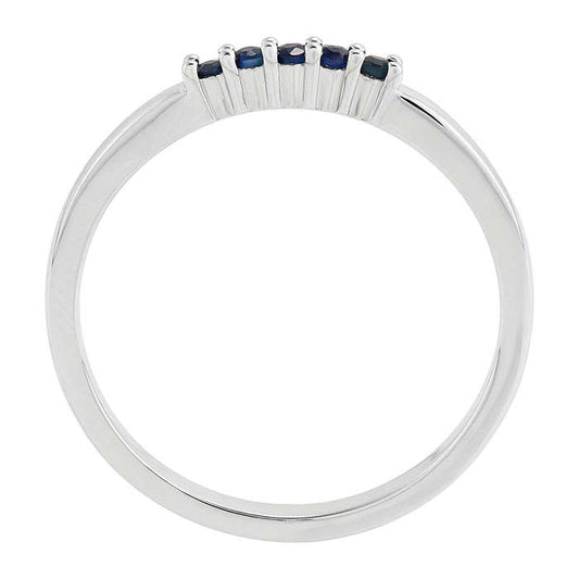 10K White Gold Sapphire-Set Stacking Ring
