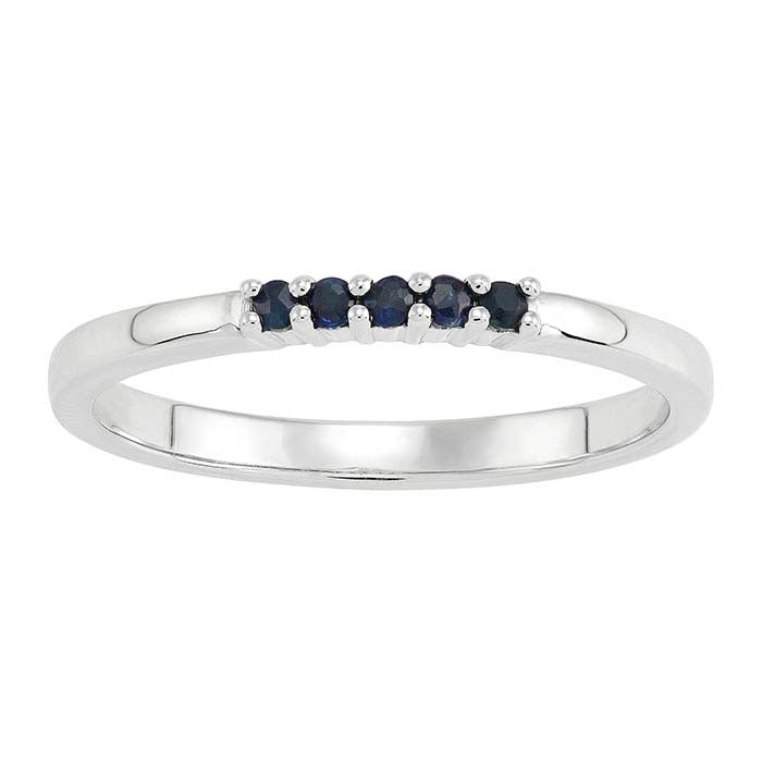 10K White Gold Sapphire-Set Stacking Ring