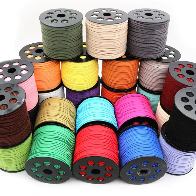 100yd (90m) 2.5mm Faux Suede Cord | Leather-Look String for Jewelry, Bracelets & Craft Findings