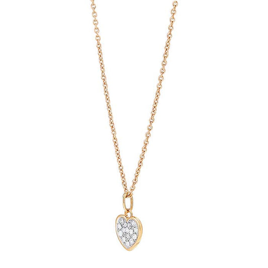 10K Yellow Gold Diamond-Set Heart Necklace