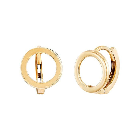 Kreis-Ohrringe aus 14 Karat Gelbgold