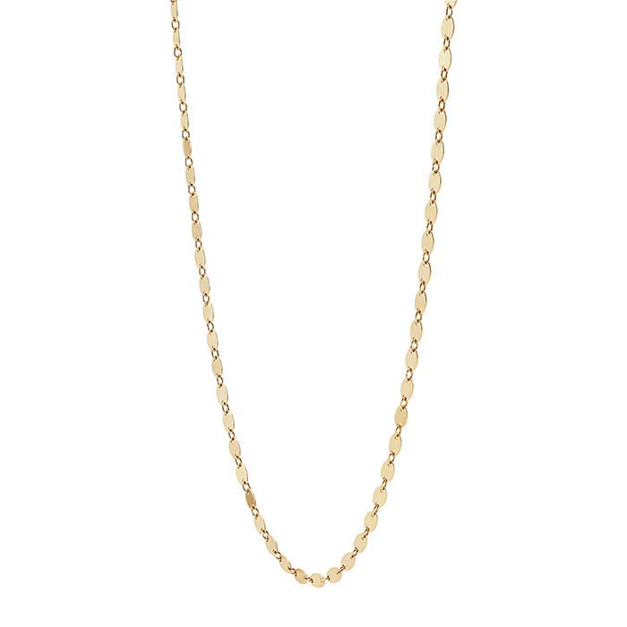 14K Yellow Gold Oval Disc Necklace