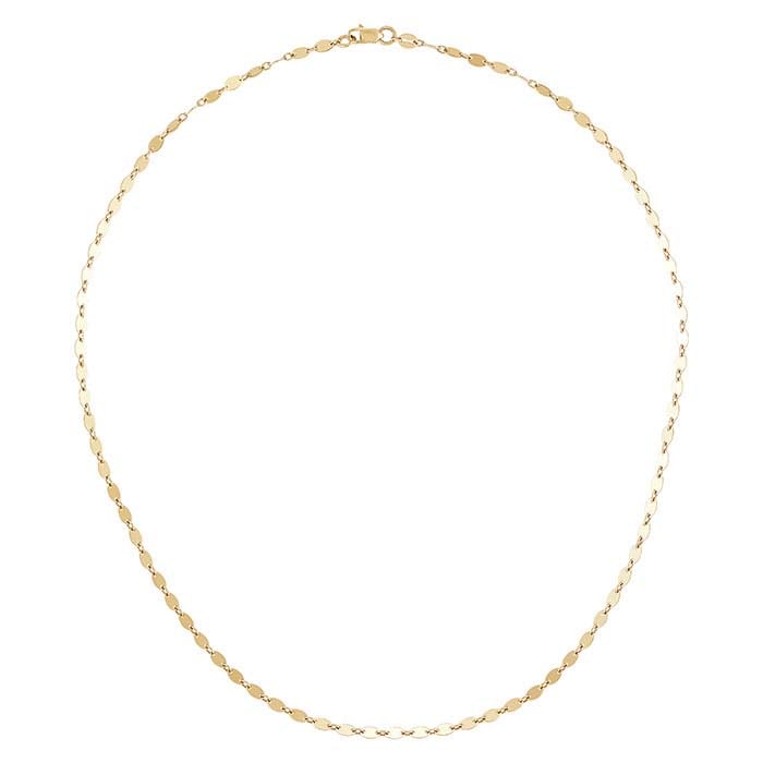 14K Yellow Gold Oval Disc Necklace