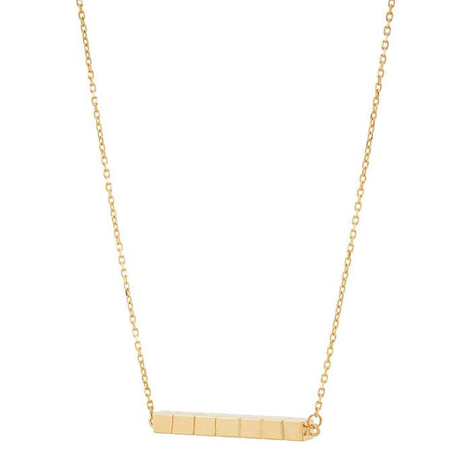 Κολιέ Μπάρα Τούβλο Υφή από Κίτρινο Χρυσό 14Κ