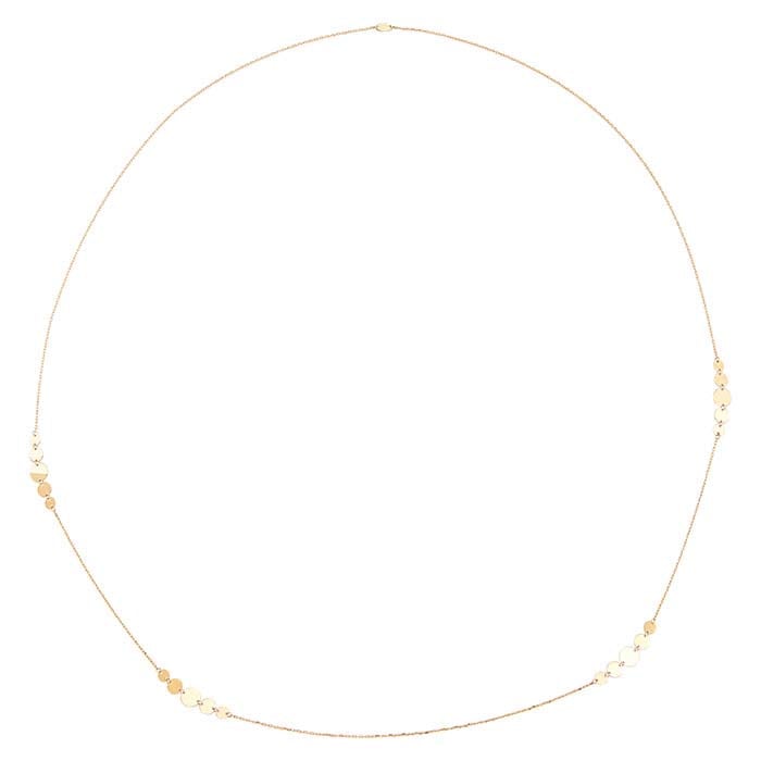 14K Yellow Gold Gradual Disc Station Necklace