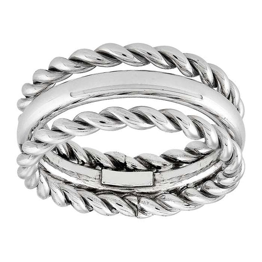 Sterling Silver Triple Row Band