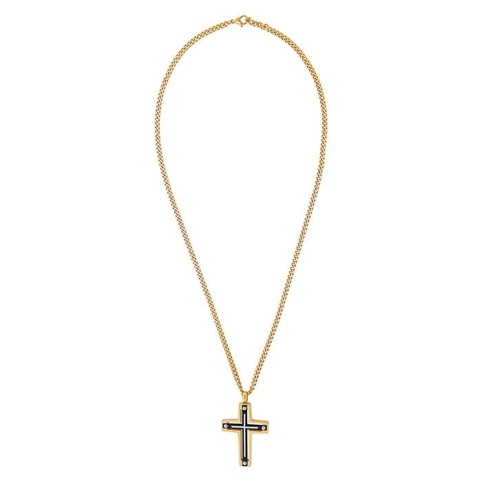 Gold-Plated Stainless Steel Cross Necklace